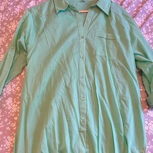 Casual Green Long Sleeve Shirt